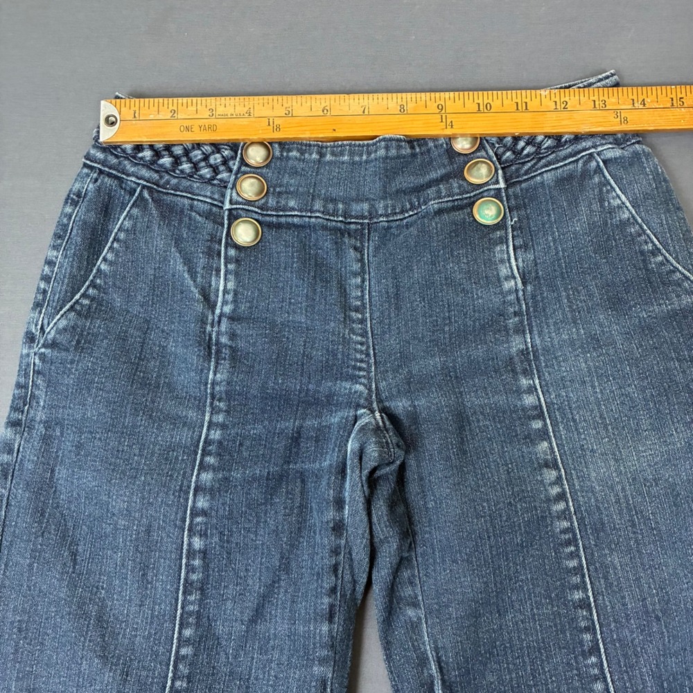 Y2K Arden B Sailor Style Button Low Rise Flare Jeans Women's Size 0 (26x29) - Picture 5 of 8